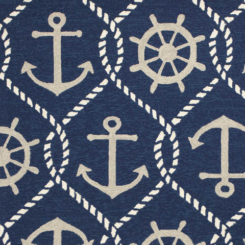 Image of 5 x 7 6" UV treated Polypropylene Navy Area Rug