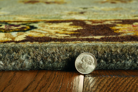 Image of 5 x 8 Wool Grey or Mocha Area Rug