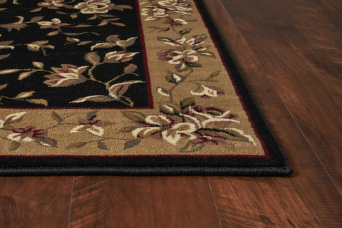 Image of 7 x 10 Polypropylene Black or Beige Area Rug