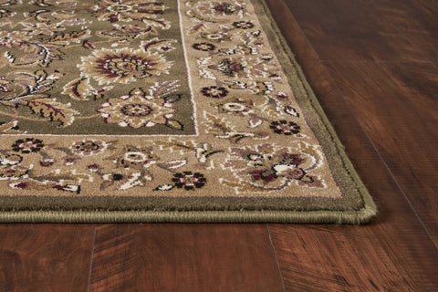 Image of 2 x 7 Runner Polypropylene Green or Taupe Area Rug