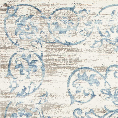 Image of 5 x 7 Polypropylene Ivory or Blue Area Rug