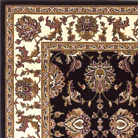 Image of 3 x 5 Polypropylene Black or Ivory Area Rug