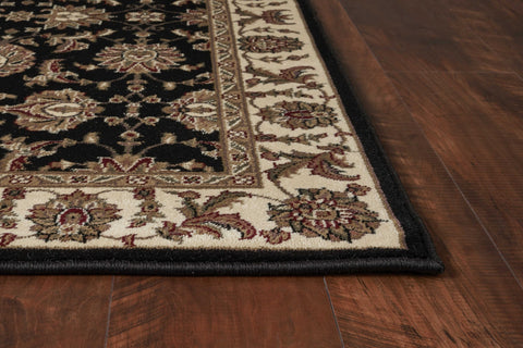 Image of 3 x 5 Polypropylene Black or Ivory Area Rug