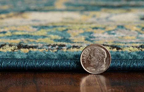 63" X 91" Teal Polypropelene Rug