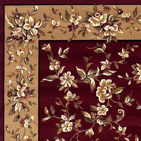 Image of 7 x 10 Polypropylene Red or Beige Area Rug