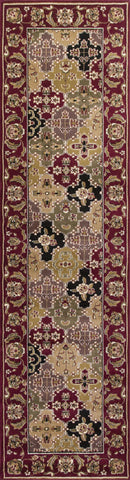 Image of 2 x 7 Runner Polypropylene Red Area Rug