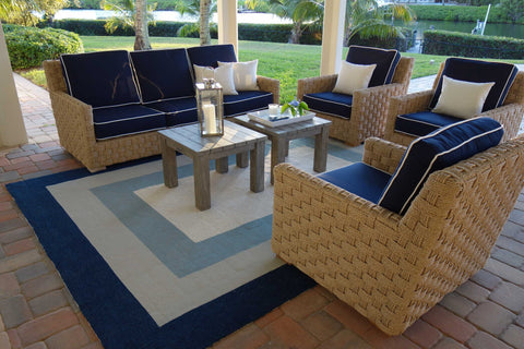 Image of 5 x 7 UV treated Polypropylene Slate or Navy Area Rug