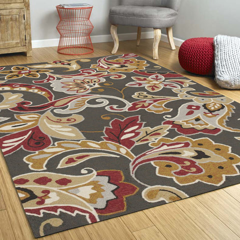 Image of 7 Ft Round UV treated Polypropylene Taupe Area Rug