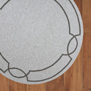 7 Ft Round UV treated Polypropylene Oatmeal Area Rug