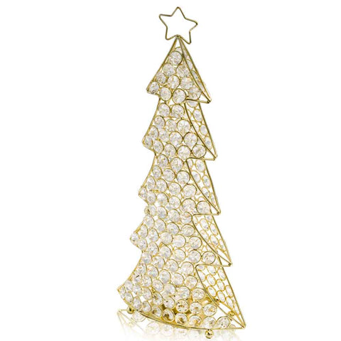 Image of 3.5" x 8" x 16" Gold Crystal Christmas Tree