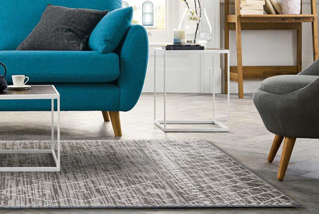 63" X 91" Grey Polypropelene Rug