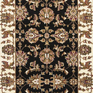 2 x 7 Runner Polypropylene Black or Ivory Area Rug