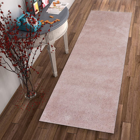 Image of 2 x 7 Runner Polyester Rose Pink Area Rug