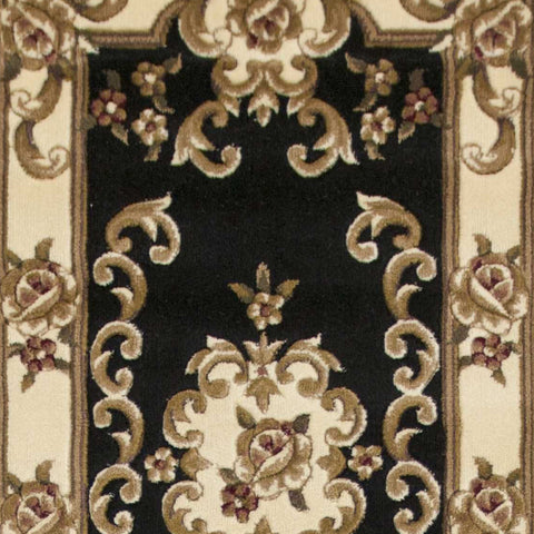 Image of 2 x 7 Runner Polypropylene Blackor Ivory Area Rug