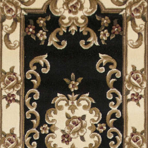 2 x 7 Runner Polypropylene Blackor Ivory Area Rug