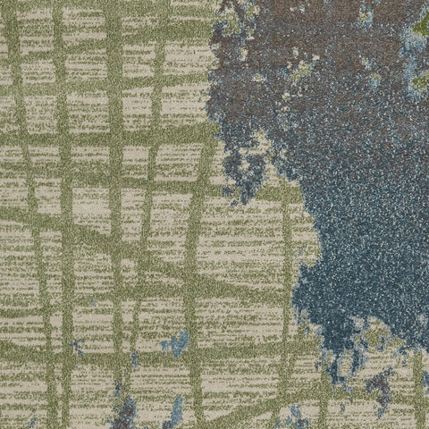 Image of 3 x 5 Polypropylene Green or Blue Area Rug