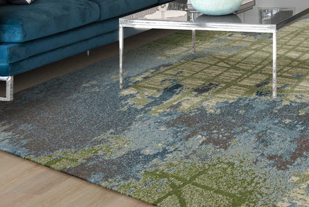 3 x 5 Polypropylene Green or Blue Area Rug