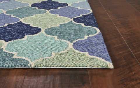 Image of 3 x 5 UV treated Polypropylene Blue Area Rug