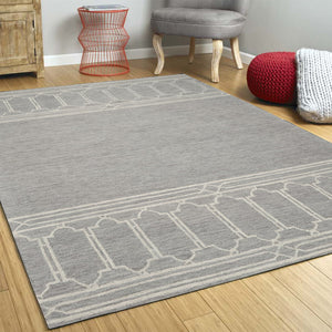 5 x 7 Wool Grey Area Rug