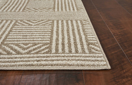 6 x 9 UV treated Polypropylene Beige Area Rug