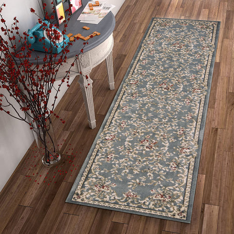 Image of 2 x 7 Runner Polypropylene Slate Blue Area Rug