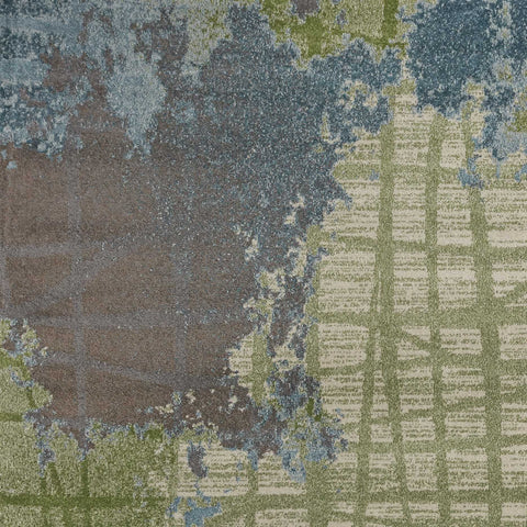 Image of 5 x 7 Polypropylene Green or Blue Area Rug