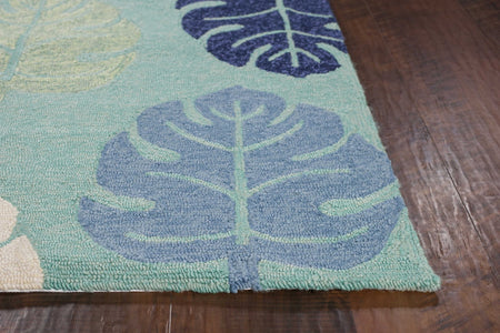 3 x 5 UV treated Polypropylene Turquoise Area Rug