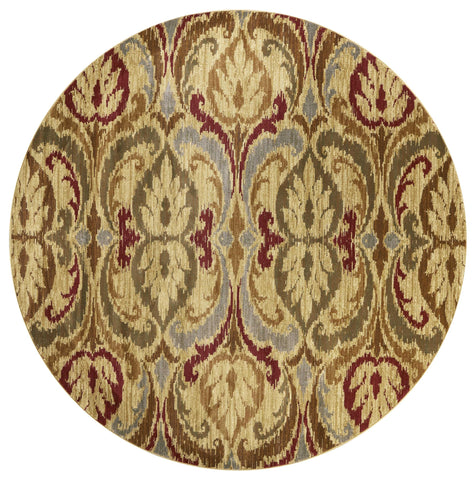 Image of 7 Ft Round Polypropylene Seafoam Area Rug