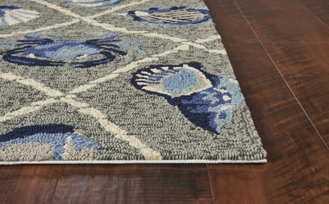 Image of 5 x 7 6" UV treated Polypropylene Grey Area Rug