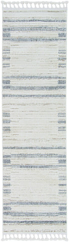 Image of 63" X 91" Ivory Grey Polyester Rug