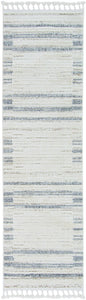 63" X 91" Ivory Grey Polyester Rug