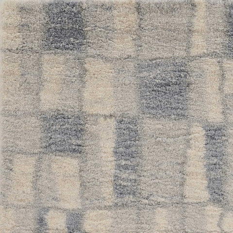 Image of 5 x 7 Polypropylene Ivory or Blue Area Rug