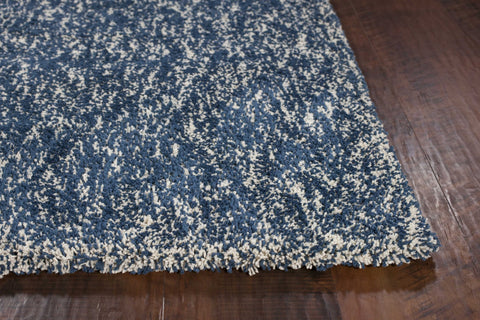 Image of 5 x 7 Polyester Indigo or Ivory Heather Area Rug