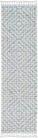 Image of 63" X 91" Ivory Grey Polyester Rug