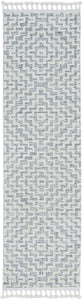 63" X 91" Ivory Grey Polyester Rug