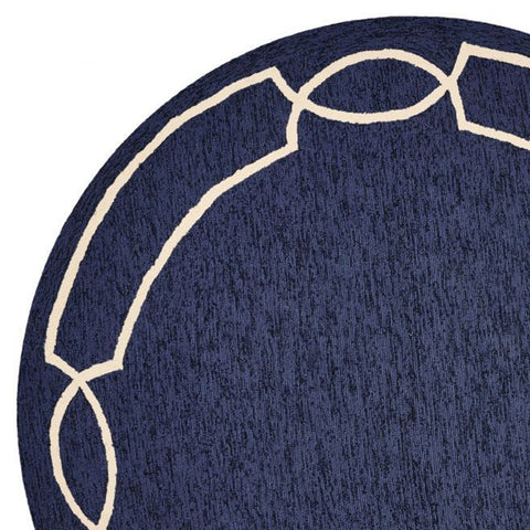 Image of 7 Ft Round UV treated Polypropylene Ocean Area Rug