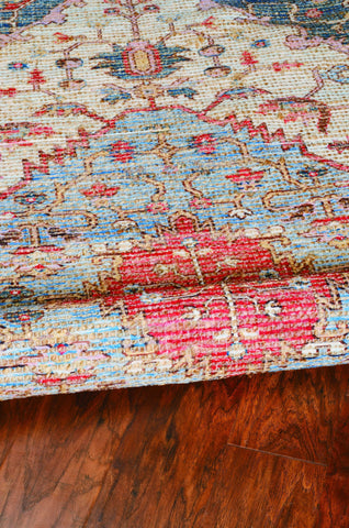 Image of 5 x 7 Jute Blue or Red Area Rug