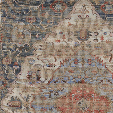 Image of 5 x 7 Jute Blue or Red Area Rug