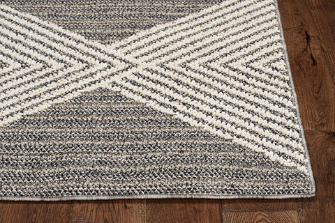 Image of 60" X 90" Grey or Ivory Polypropylene Rug