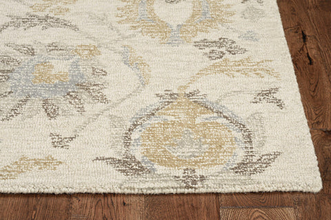 Image of 7 Ft Square Polypropylene Ivory Area Rug