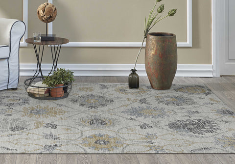 Image of 7 Ft Square Polypropylene Ivory Area Rug