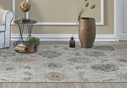 7 Ft Square Polypropylene Ivory Area Rug