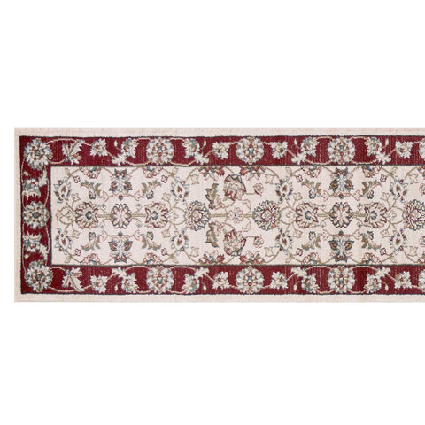 Image of 2 x 7 Runner Polypropylene Ivory or Red Area Rug