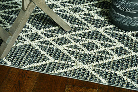 Image of 31" X 93" Grey Polypropylene Rug