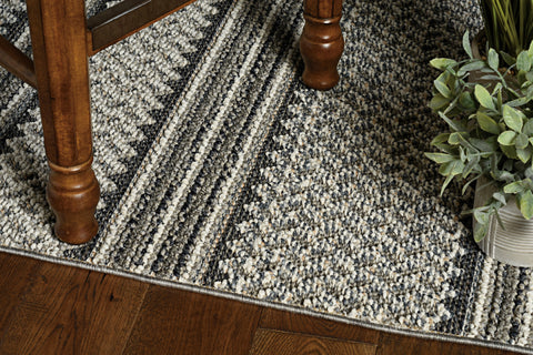 Image of 31" X 93" Grey Polypropylene Rug