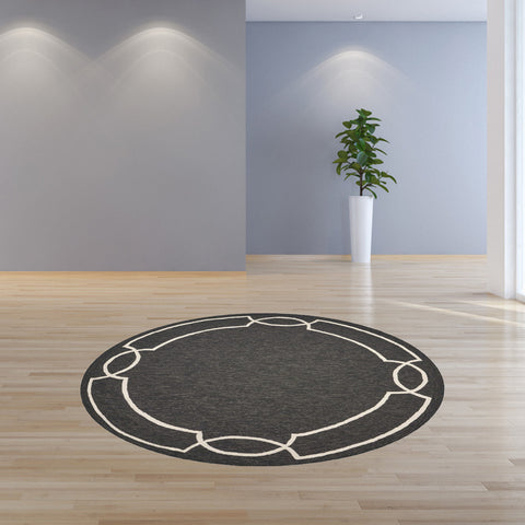 Image of 7 Ft Round UV treated Polypropylene Onyx Area Rug