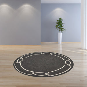 7 Ft Round UV treated Polypropylene Onyx Area Rug