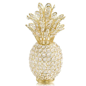 6" x 6" x 12.5" Gold Crystal Pineapple