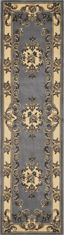 Image of 2 x 7 Runner Polypropylene Slate Blue Area Rug