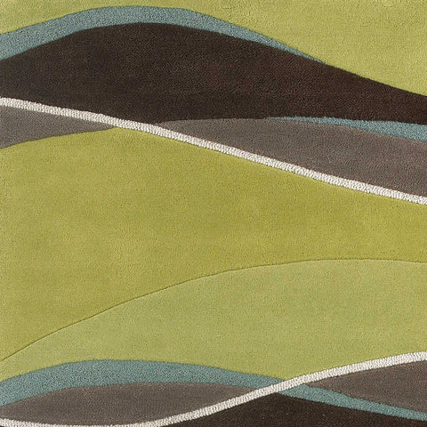 Image of 5 x 8 Wool Lime or Mocha Area Rug